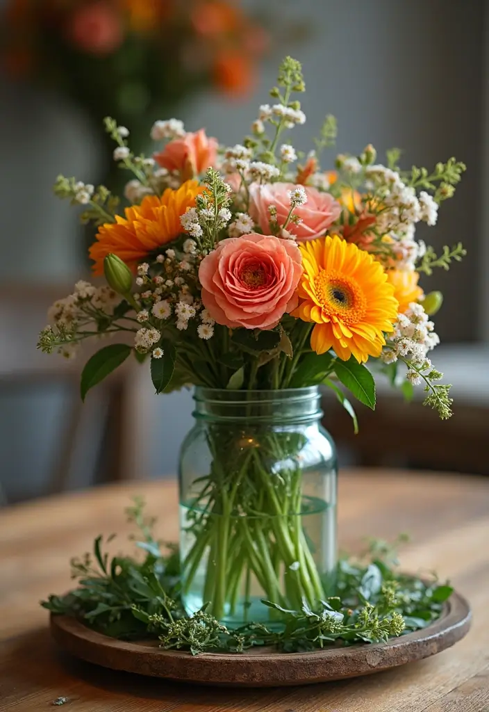 26 Farmhouse Dining Room Designs Full of Rustic Elegance 12 26 Farmhouse Dining Room Designs Full of Rustic Elegance - 12. Delightful Floral Arrangements