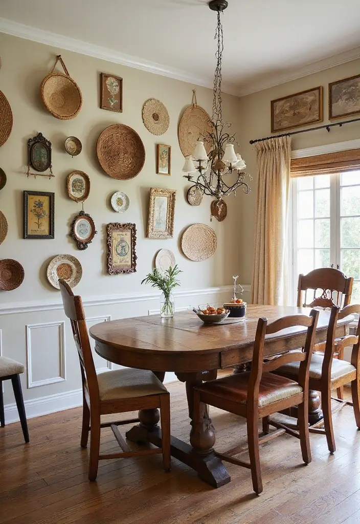 26 Farmhouse Dining Room Designs Full of Rustic Elegance 15 26 Farmhouse Dining Room Designs Full of Rustic Elegance - 15. Country-Inspired Wall Hangings