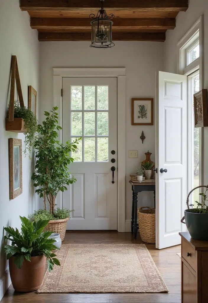 25 Farmhouse Entryway Ideas for a Warm Welcome - 24. Farmhouse Style Folding Screen