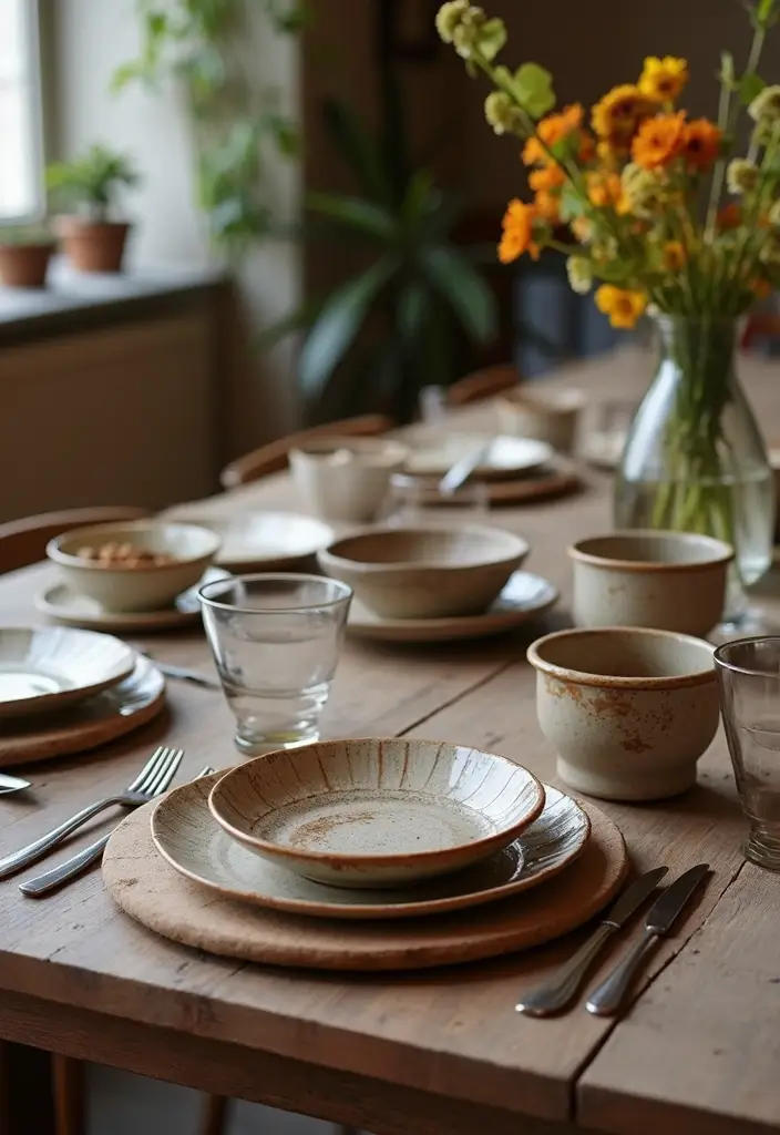 25 Farmhouse Inspiration Ideas to Transform Your Space 11 25 Farmhouse Inspiration Ideas to Transform Your Space - 11. Rustic Dinnerware