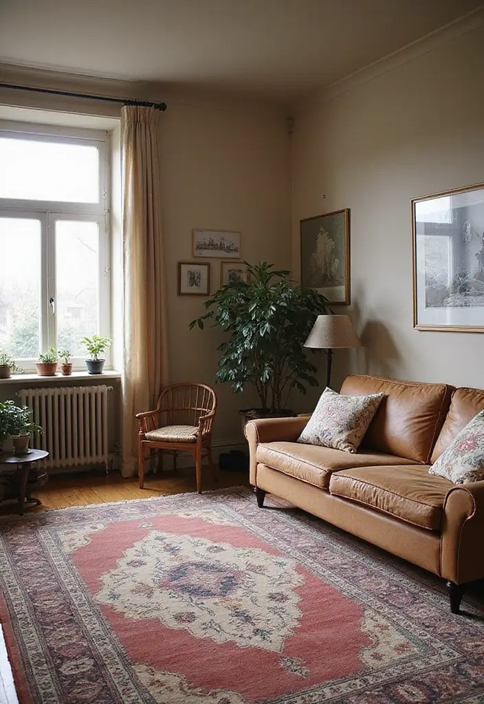 25 Farmhouse Inspiration Ideas to Transform Your Space 20 25 Farmhouse Inspiration Ideas to Transform Your Space - 20. Vintage Rugs for Added Comfort