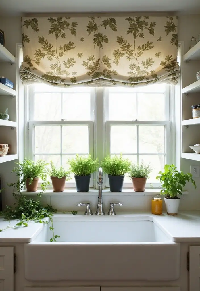 25 Farmhouse Kitchen Curtain Designs That Feel Warm and Inviting 11 25 Farmhouse Kitchen Curtain Designs That Feel Warm and Inviting - 11. Botanical Prints