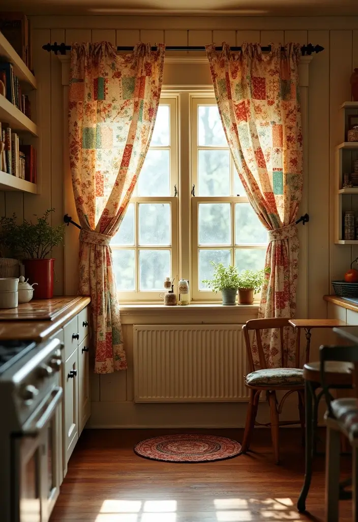 25 Farmhouse Kitchen Curtain Designs That Feel Warm and Inviting 14 25 Farmhouse Kitchen Curtain Designs That Feel Warm and Inviting - 14. Quilted Designs