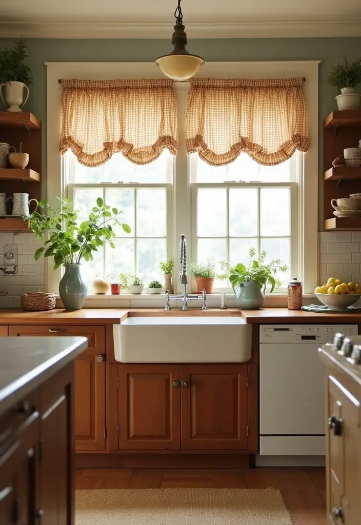 25 Farmhouse Kitchen Curtain Designs That Feel Warm and Inviting 18 25 Farmhouse Kitchen Curtain Designs That Feel Warm and Inviting - 18. Classic Ticking Stripes