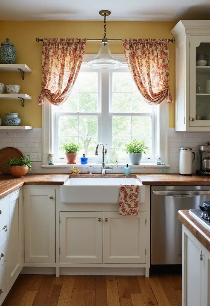25 Farmhouse Kitchen Curtain Designs That Feel Warm and Inviting 25 25 Farmhouse Kitchen Curtain Designs That Feel Warm and Inviting - 25. Reversible Curtain Designs