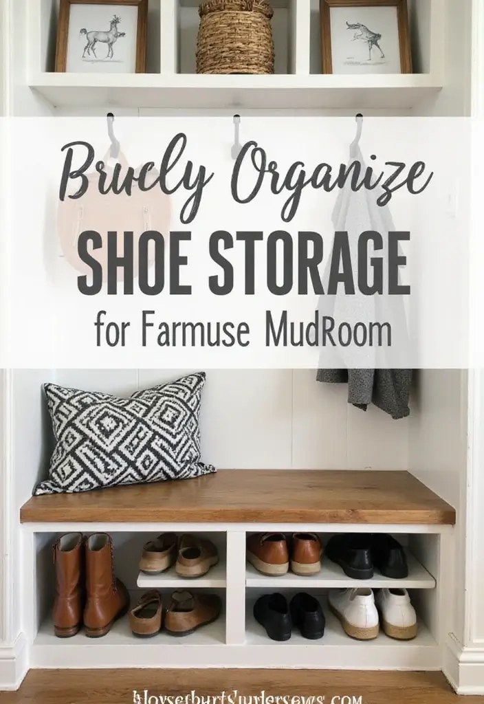 25 Farmhouse Mudroom Inspirations That Keep Things Organized 11 25 Farmhouse Mudroom Inspirations That Keep Things Organized - 11. Functional Shoe Storage