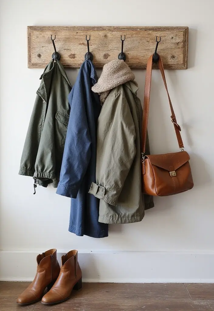 25 Farmhouse Mudroom Inspirations That Keep Things Organized 20 25 Farmhouse Mudroom Inspirations That Keep Things Organized - 20. Wall-mounted Coat Racks