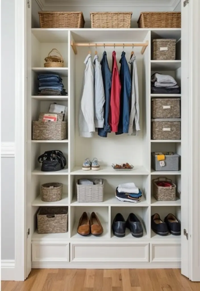 25 Farmhouse Mudroom Inspirations That Keep Things Organized 21 25 Farmhouse Mudroom Inspirations That Keep Things Organized - 21. Mudroom Closet Systems