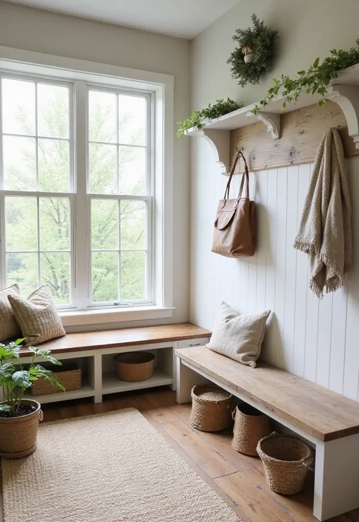 25 Farmhouse Mudroom Inspirations That Keep Things Organized 24 25 Farmhouse Mudroom Inspirations That Keep Things Organized - 24. Natural Light Features