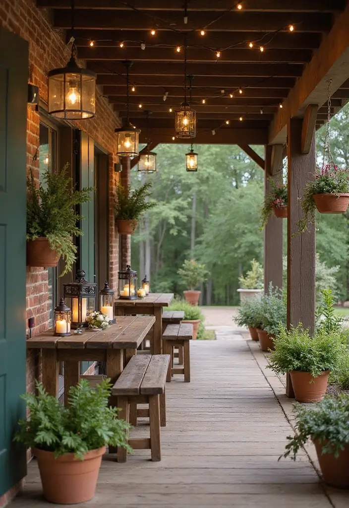 25 Farmhouse Patio Inspirations Perfect for Outdoor Living - 2. Lanterns for a Rustic Touch