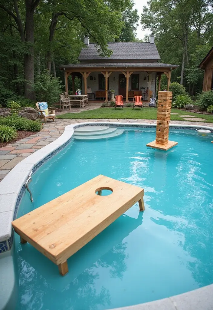 25 Farmhouse Pool Inspirations for a Backyard Oasis 12 25 Farmhouse Pool Inspirations for a Backyard Oasis - 12. Fun Poolside Games
