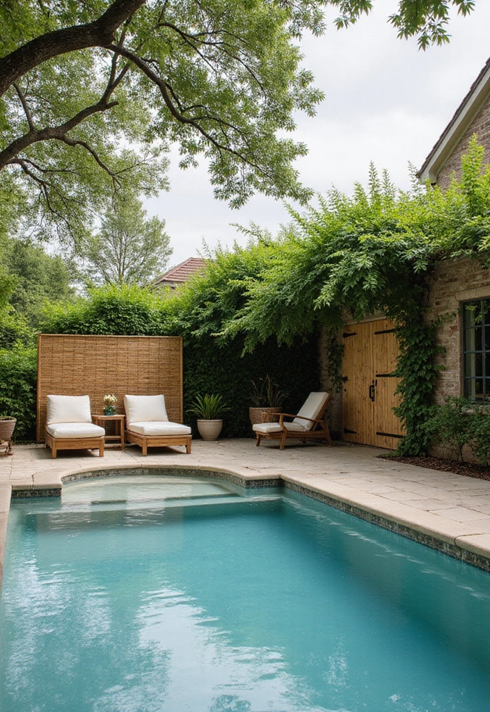 25 Farmhouse Pool Inspirations for a Backyard Oasis 19 25 Farmhouse Pool Inspirations for a Backyard Oasis - 19. Shade and Privacy Screens