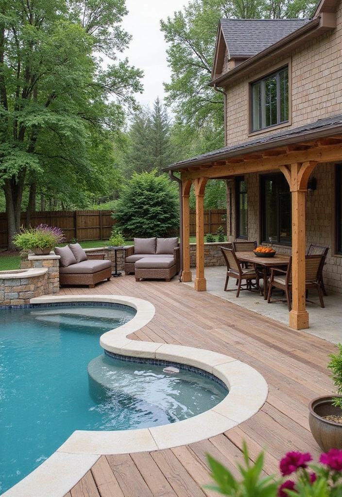 25 Farmhouse Pool Inspirations for a Backyard Oasis 5 25 Farmhouse Pool Inspirations for a Backyard Oasis - 5. Farmhouse-Style Decking