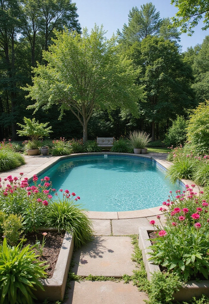 25 Farmhouse Pool Inspirations for a Backyard Oasis 9 25 Farmhouse Pool Inspirations for a Backyard Oasis - 9. Greenery and Planting Beds
