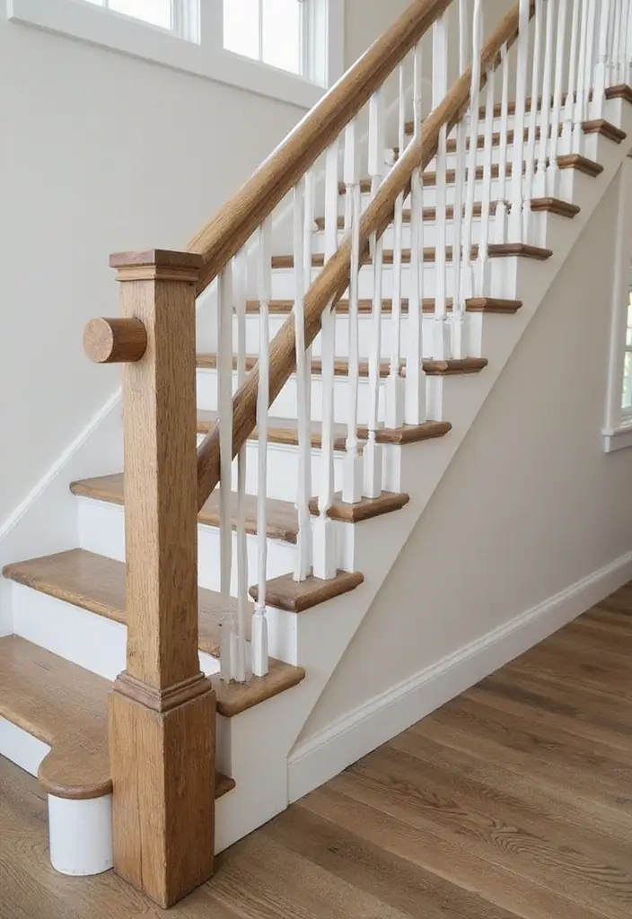25 Farmhouse Staircase Ideas That Add Charm to Your Home - 21. Custom Made Handrails