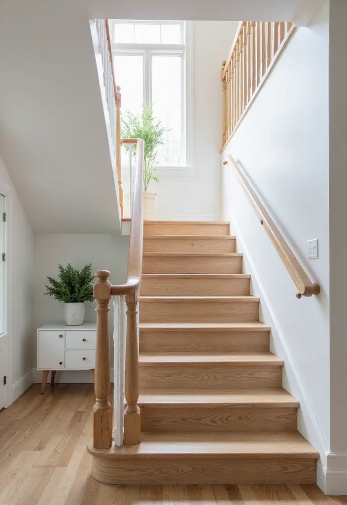 25 Farmhouse Staircase Ideas That Add Charm to Your Home - 4. Open Tread Design