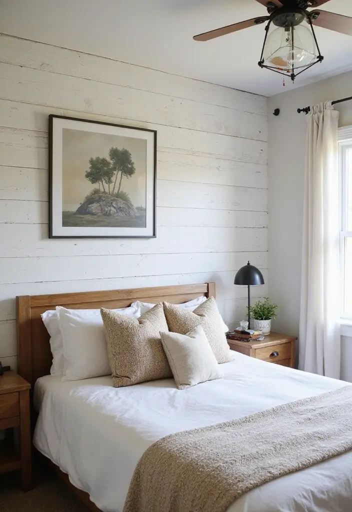 26 Farmhouse Bedroom Ideas That Feel Rustic and Relaxing - 23. Textured Wall Finishes