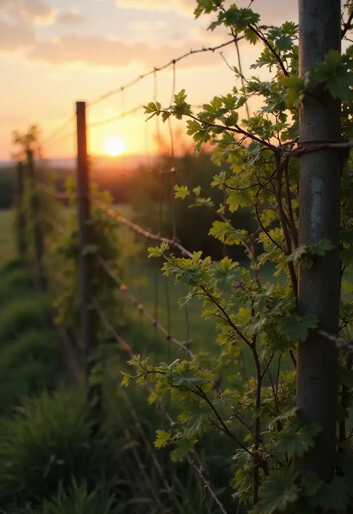 26 Farmhouse Fence Inspirations That Add Country Charm 5 26 Farmhouse Fence Inspirations That Add Country Charm - 5. Vintage Wire Fencing