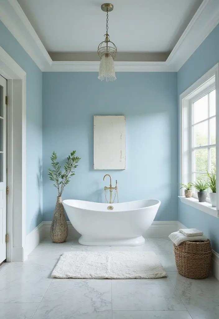 26 Farmhouse Master Bath Ideas Full of Rustic Elegance - 10. Soothing Color Palettes: A Calming Retreat