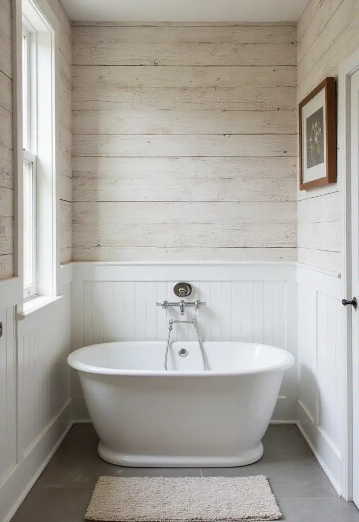 26 Farmhouse Master Bath Ideas Full of Rustic Elegance - 18. Textured Walls: Adding Depth