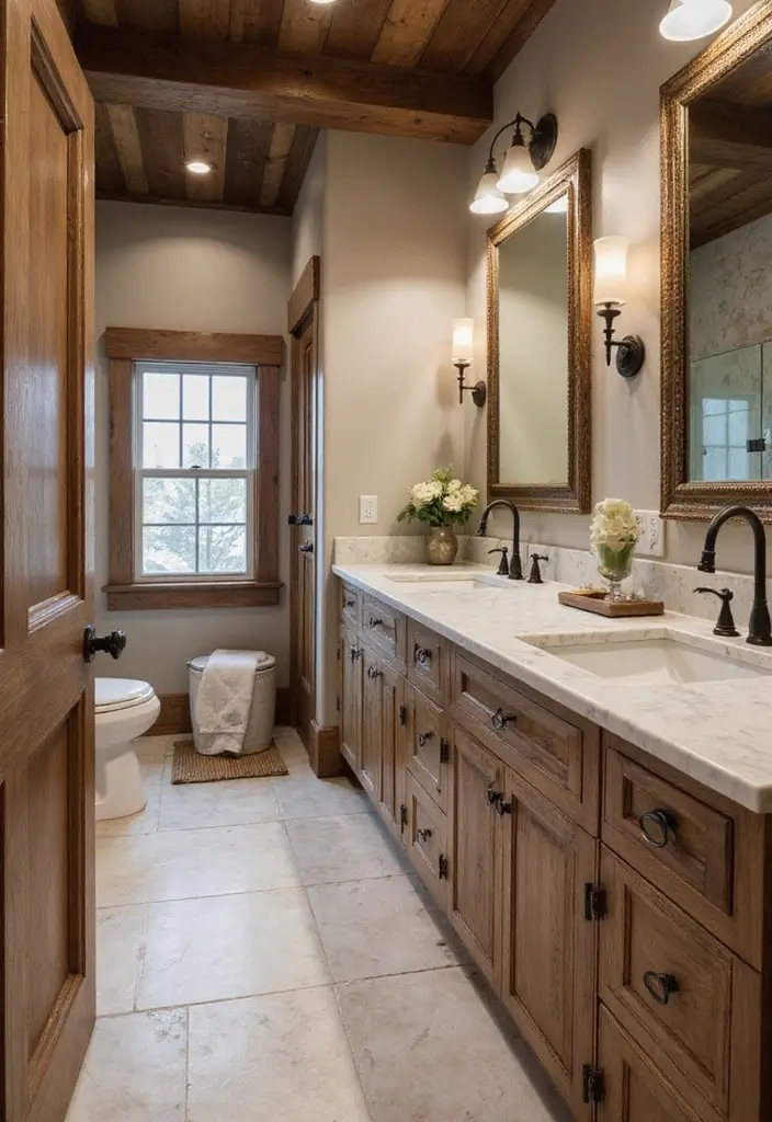 26 Farmhouse Master Bath Ideas Full of Rustic Elegance - 19. High-End Touches: Luxury Meets Rustic