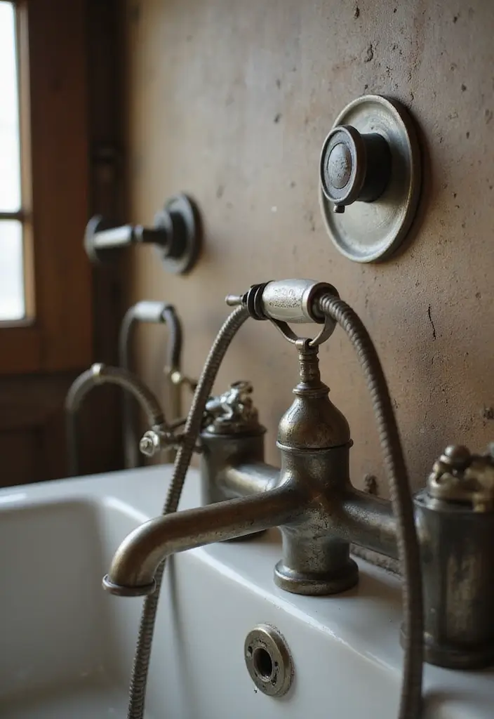26 Farmhouse Master Bath Ideas Full of Rustic Elegance - 3. Vintage Bathroom Fixtures: Adding Elegance