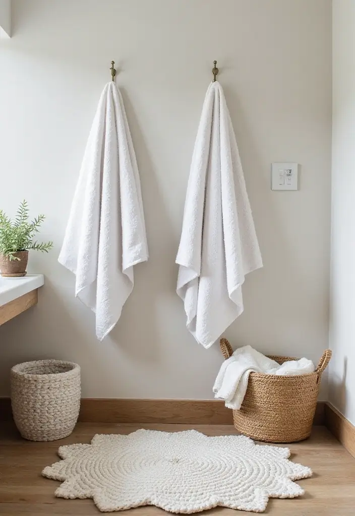 26 Farmhouse Master Bath Ideas Full of Rustic Elegance - 4. Cozy Textiles: Soft Touches