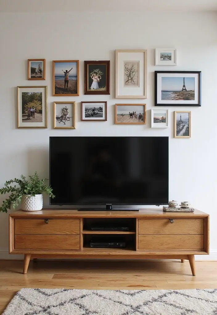 26 Farmhouse TV Stand Decor Ideas to Elevate Your Living Room 11 26 Farmhouse TV Stand Decor Ideas to Elevate Your Living Room - 11. Personalized Touches