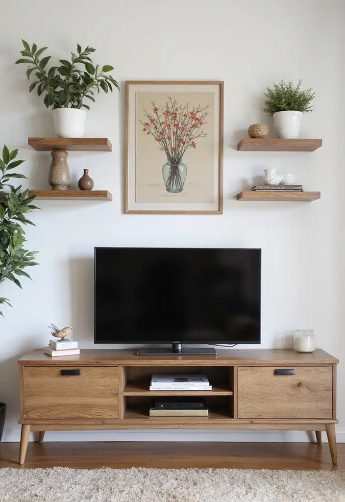 26 Farmhouse TV Stand Decor Ideas to Elevate Your Living Room 25 26 Farmhouse TV Stand Decor Ideas to Elevate Your Living Room - 25. Wall-Mounted Decor