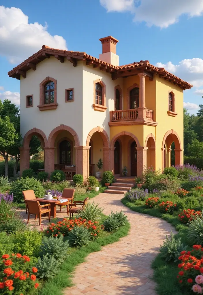 26 Minecraft Farmhouse Builds That Look Incredible - 12. Mediterranean Farmhouse