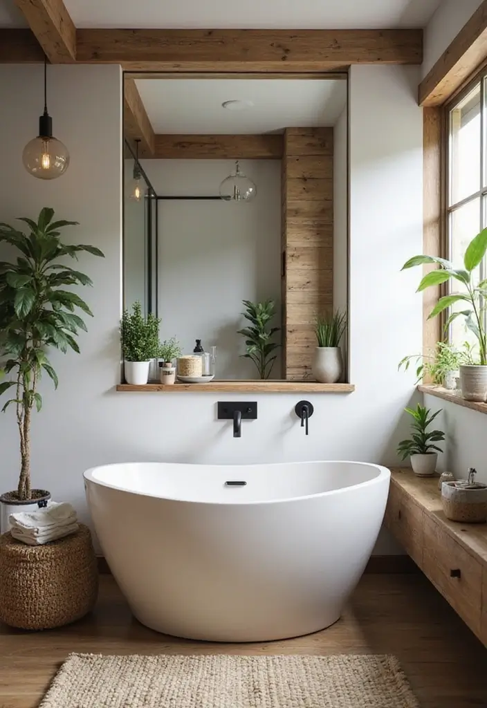 26 Minecraft Farmhouse Builds That Look Incredible - 18. Stylish Farmhouse Bathroom