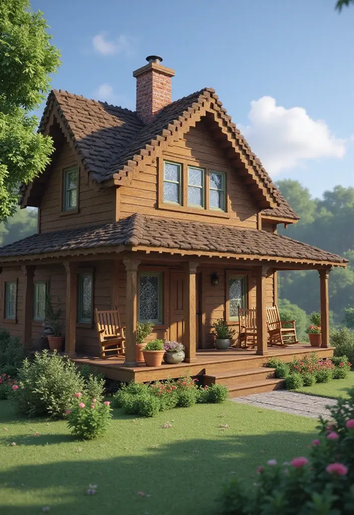 26 Minecraft Farmhouse Builds That Look Incredible - 9. Farmhouse with a Wrap-Around Porch