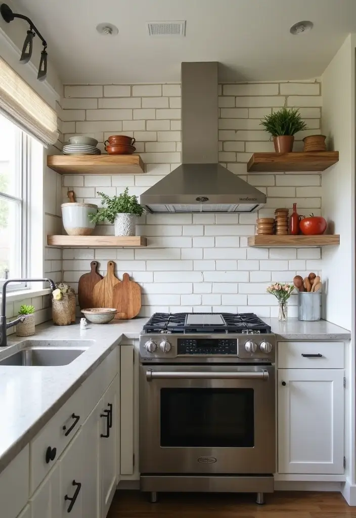 26 Small Farmhouse Kitchen Inspirations That Maximize Space 10 26 Small Farmhouse Kitchen Inspirations That Maximize Space - 10. Farmhouse-Style Backsplash
