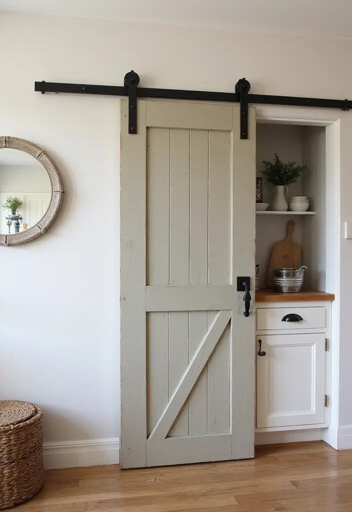 26 Small Farmhouse Kitchen Inspirations That Maximize Space 12 26 Small Farmhouse Kitchen Inspirations That Maximize Space - 12. Sliding Barn Doors
