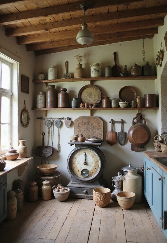 26 Small Farmhouse Kitchen Inspirations That Maximize Space 14 26 Small Farmhouse Kitchen Inspirations That Maximize Space - 14. Vintage Finds for Unique Appeal