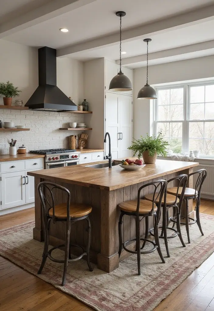 26 Small Farmhouse Kitchen Inspirations That Maximize Space 20 26 Small Farmhouse Kitchen Inspirations That Maximize Space - 20. Stylish Barstools for Seating