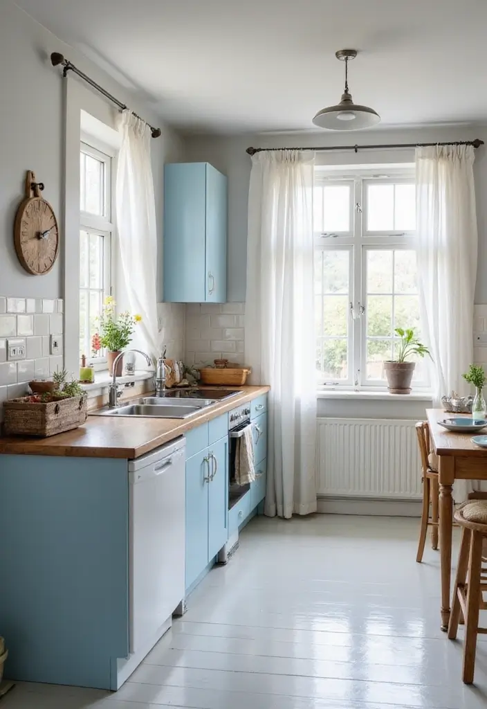 26 Small Farmhouse Kitchen Inspirations That Maximize Space 4 26 Small Farmhouse Kitchen Inspirations That Maximize Space - 4. Light Colors to Brighten the Space