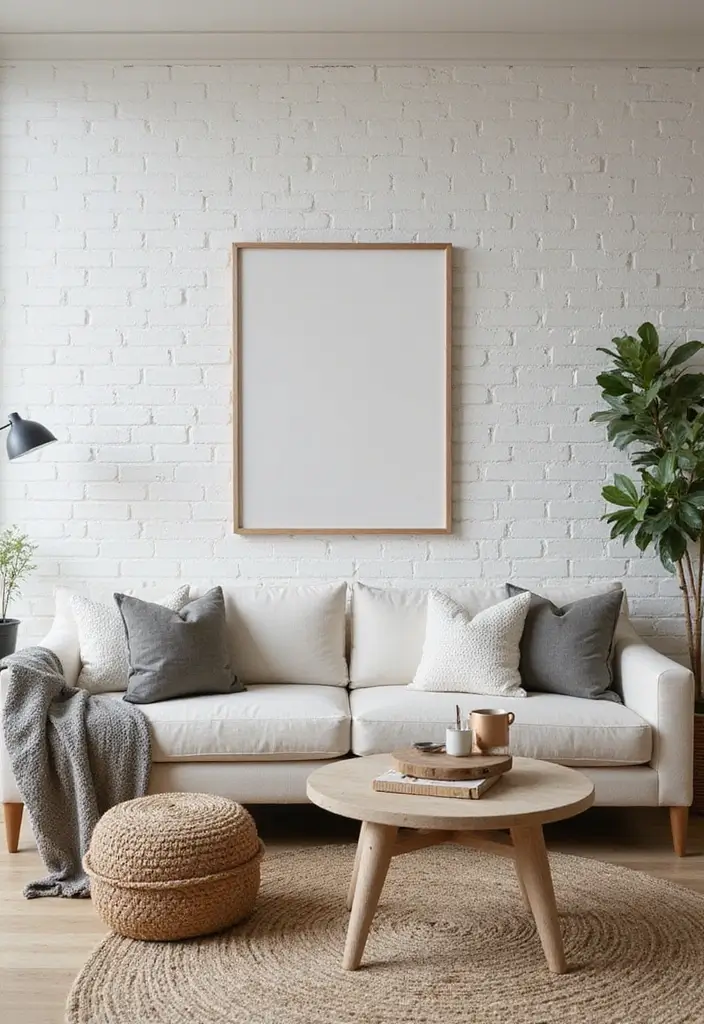 27 Coastal Farmhouse Living Room Looks with Breezy Style - 12. Textured Walls