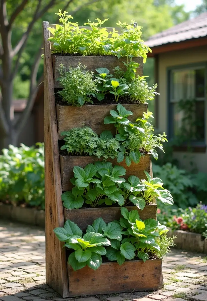 27 Farmhouse Backyard Inspirations That Feel Relaxed and Inviting 15 27 Farmhouse Backyard Inspirations That Feel Relaxed and Inviting - 15. Creative Vertical Gardens