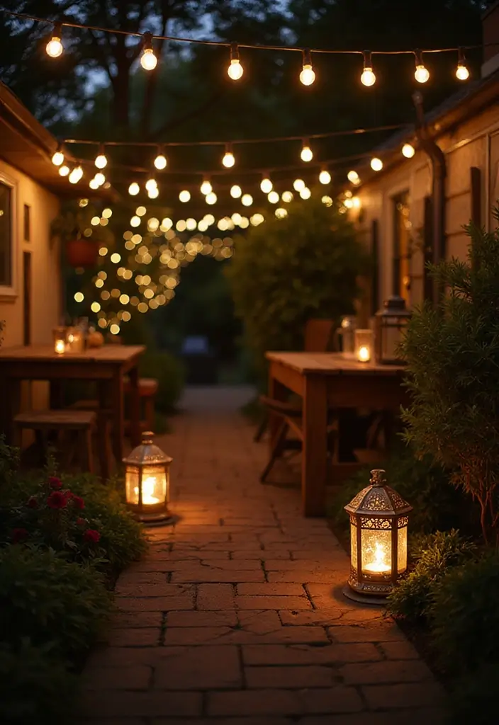 27 Farmhouse Backyard Inspirations That Feel Relaxed and Inviting 17 27 Farmhouse Backyard Inspirations That Feel Relaxed and Inviting - 17. Stylish Outdoor Lighting