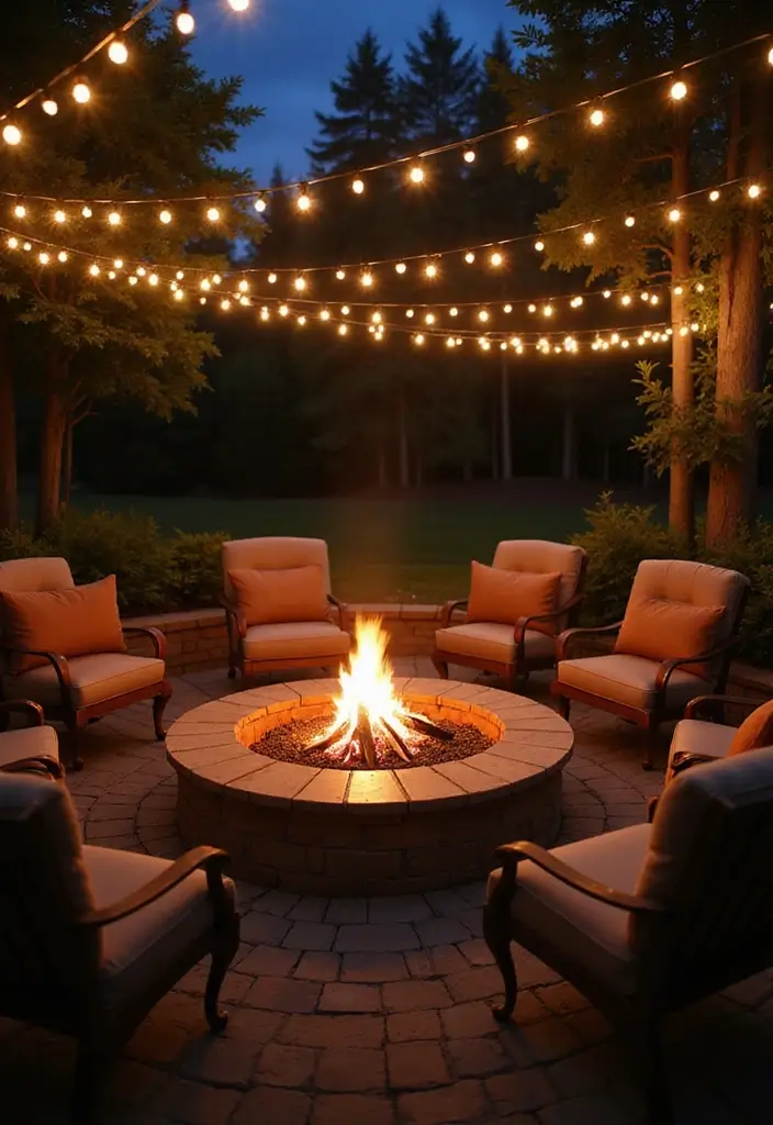 27 Farmhouse Backyard Inspirations That Feel Relaxed and Inviting 2 27 Farmhouse Backyard Inspirations That Feel Relaxed and Inviting - 2. Cozy Fire Pit Area