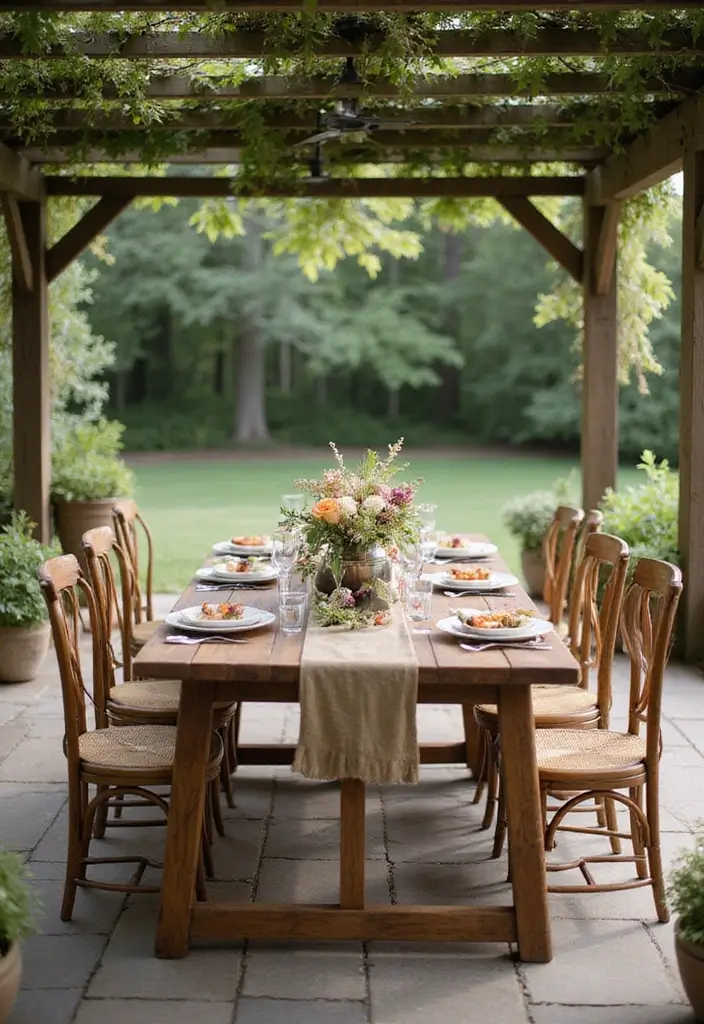 27 Farmhouse Backyard Inspirations That Feel Relaxed and Inviting 6 27 Farmhouse Backyard Inspirations That Feel Relaxed and Inviting - 6. Outdoor Dining Spaces