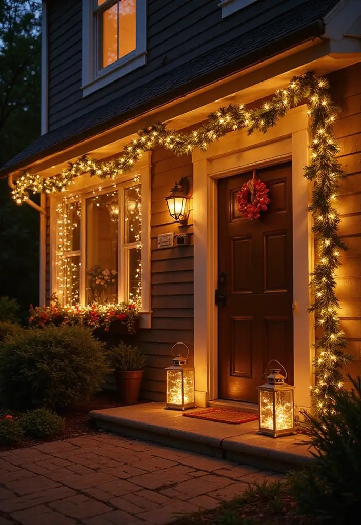 27 Farmhouse Christmas Decor Ideas That Feel Cozy and Magical 14 27 Farmhouse Christmas Decor Ideas That Feel Cozy and Magical - 14. Festive Light Displays