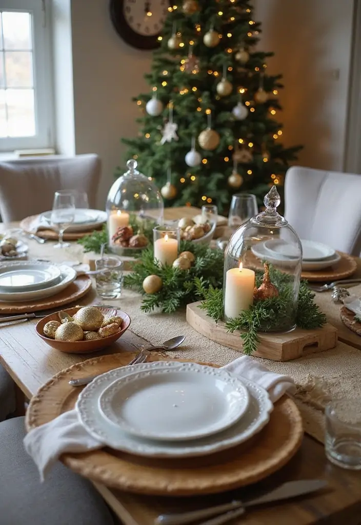 27 Farmhouse Christmas Decor Ideas That Feel Cozy and Magical 17 27 Farmhouse Christmas Decor Ideas That Feel Cozy and Magical - 17. Seasonal Table Accents