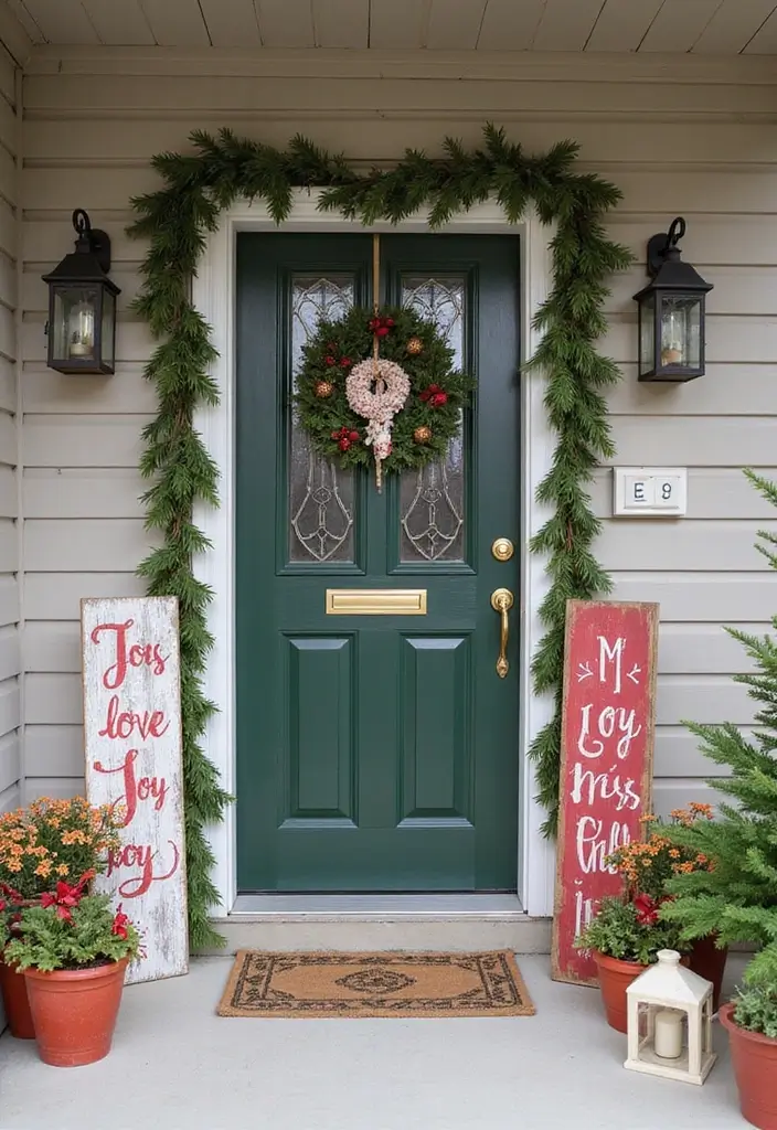 27 Farmhouse Christmas Decor Ideas That Feel Cozy and Magical 24 27 Farmhouse Christmas Decor Ideas That Feel Cozy and Magical - 24. Hand-painted Signs