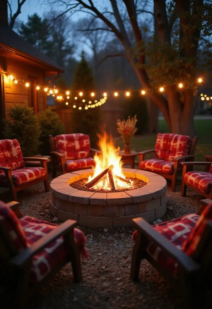 27 Farmhouse Christmas Decor Ideas That Feel Cozy and Magical 27 27 Farmhouse Christmas Decor Ideas That Feel Cozy and Magical - 27. Cozy Fire Pit