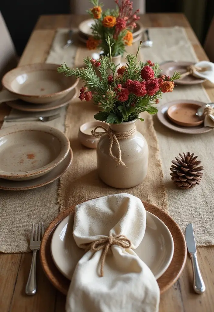 27 Farmhouse Christmas Decor Ideas That Feel Cozy and Magical 5 27 Farmhouse Christmas Decor Ideas That Feel Cozy and Magical - 5. Rustic Holiday Table Settings