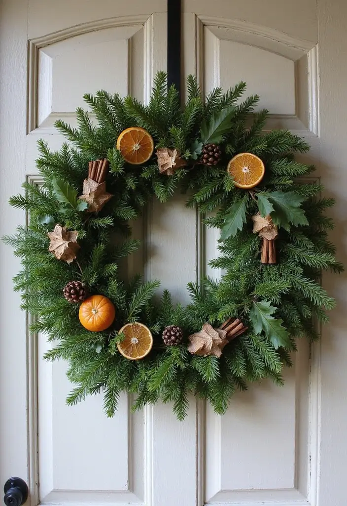 27 Farmhouse Christmas Decor Ideas That Feel Cozy and Magical 6 27 Farmhouse Christmas Decor Ideas That Feel Cozy and Magical - 6. Farmhouse Wreath on the Door