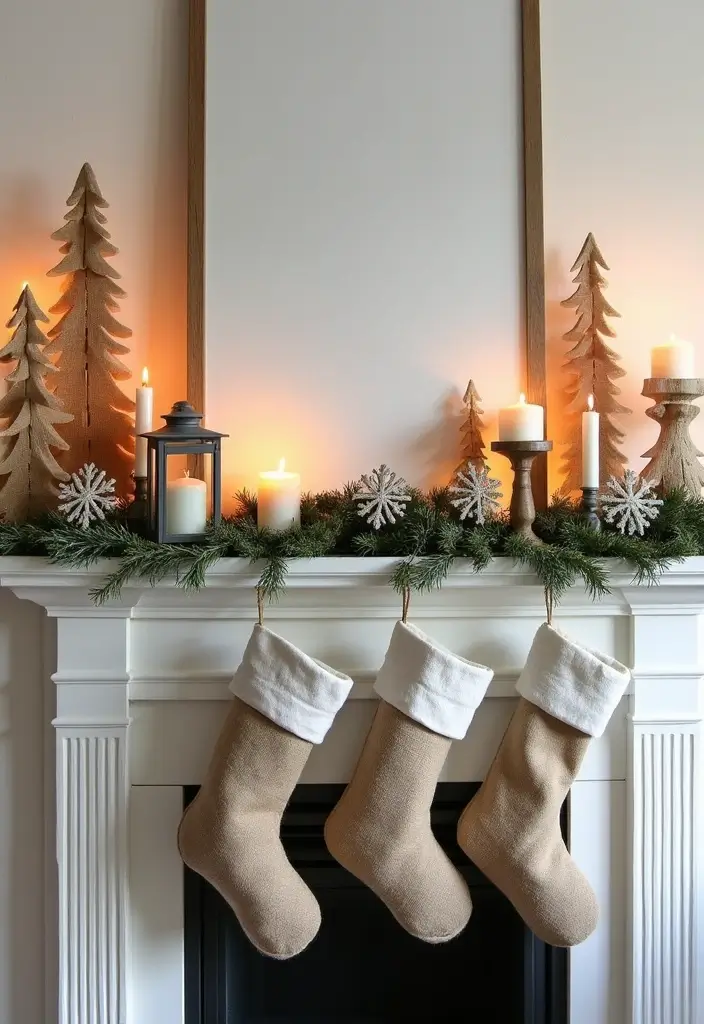 27 Farmhouse Christmas Decor Ideas That Feel Cozy and Magical 7 27 Farmhouse Christmas Decor Ideas That Feel Cozy and Magical - 7. Holiday Mantel Decor