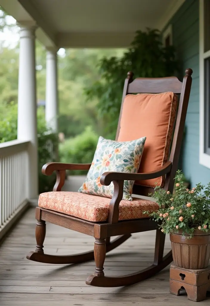 27 Farmhouse Front Porch Ideas for Inviting Curb Appeal - 1. Vintage Rocking Chairs